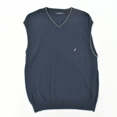 Nautica Sweater Vest Adult L Large Blue 