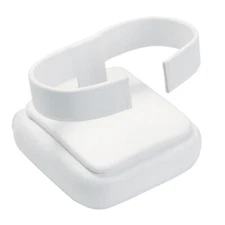 White Faux Leather Single Bracelet Jewelry Display Holder Showcase Collar Stand