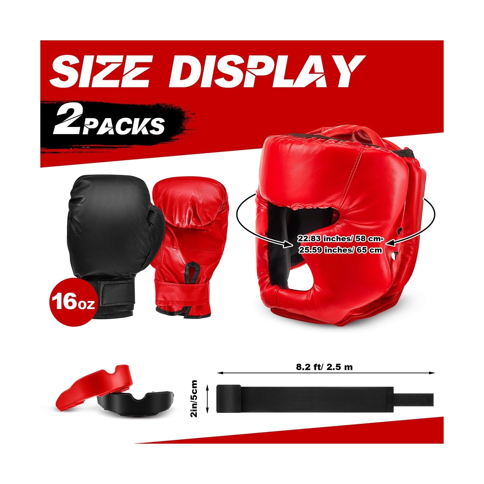 Kanayu 14 Pcs Boxing Set Including Men Boxing Gloves Headgear Helmet Punching...