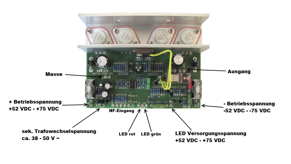 albs AKTIV-MOS III 300 MOSFET-Endstufe Modulbaustein 300W, 90° Winkel - Bild 2 von 3
