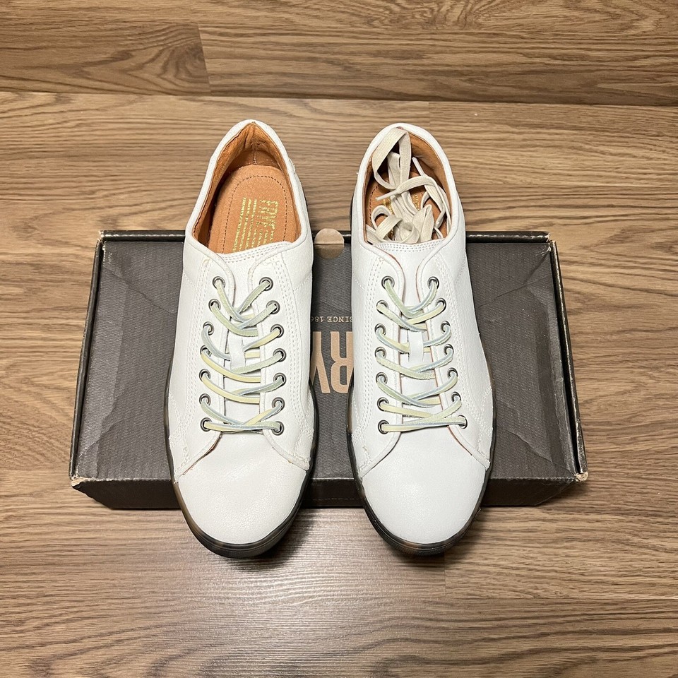 New Frye Mens Shoes Size 9 Walker Low Lace White Leather Sneakers eBay
