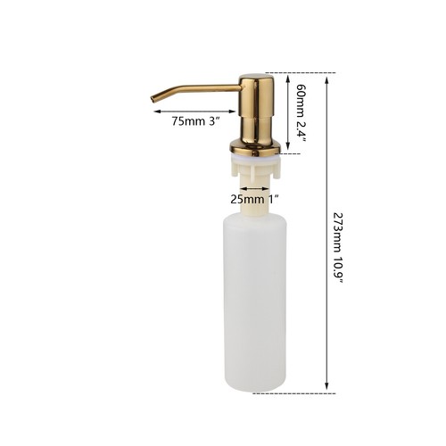 Soap Dispenser Golden Liquid Pump Bottle Stainless Steel Single Hole For Sink - Picture 2 of 10
