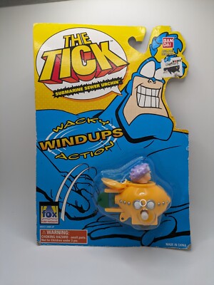 BanDai 1995 The Tick Cartoon Wacky Action Windups Submarine Sewer Urchin 3'' New
