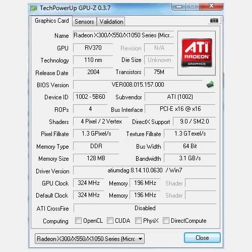 ATI Radeon X300 - 128MB DMS-59 / S-Video - PCI-Express x16 PCIe - Image 3 of 3