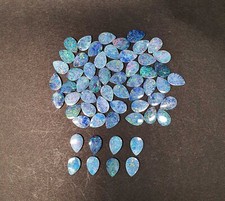 8 CT Natural Australian Boulder Opal Doublet Pear Cabochon Stone 6 Pcs 7 10 MM