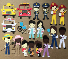 Community Workers 3D Layering Paper Die Cut Embellishment Scrapbook Card Journal