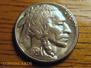 1921 S Buffalo Nickel Key Full Horn Split Tail About Uncirculated Monster Scarce