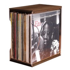 Vinyl Record Storage Holder,Stacks up to 30 Albums, Solid Wood Clear Acryli...
