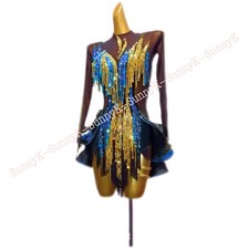 jz Handmade Women Samba Ballroom Swing Salsa Rumba Latin Dance Dress RHYTHM