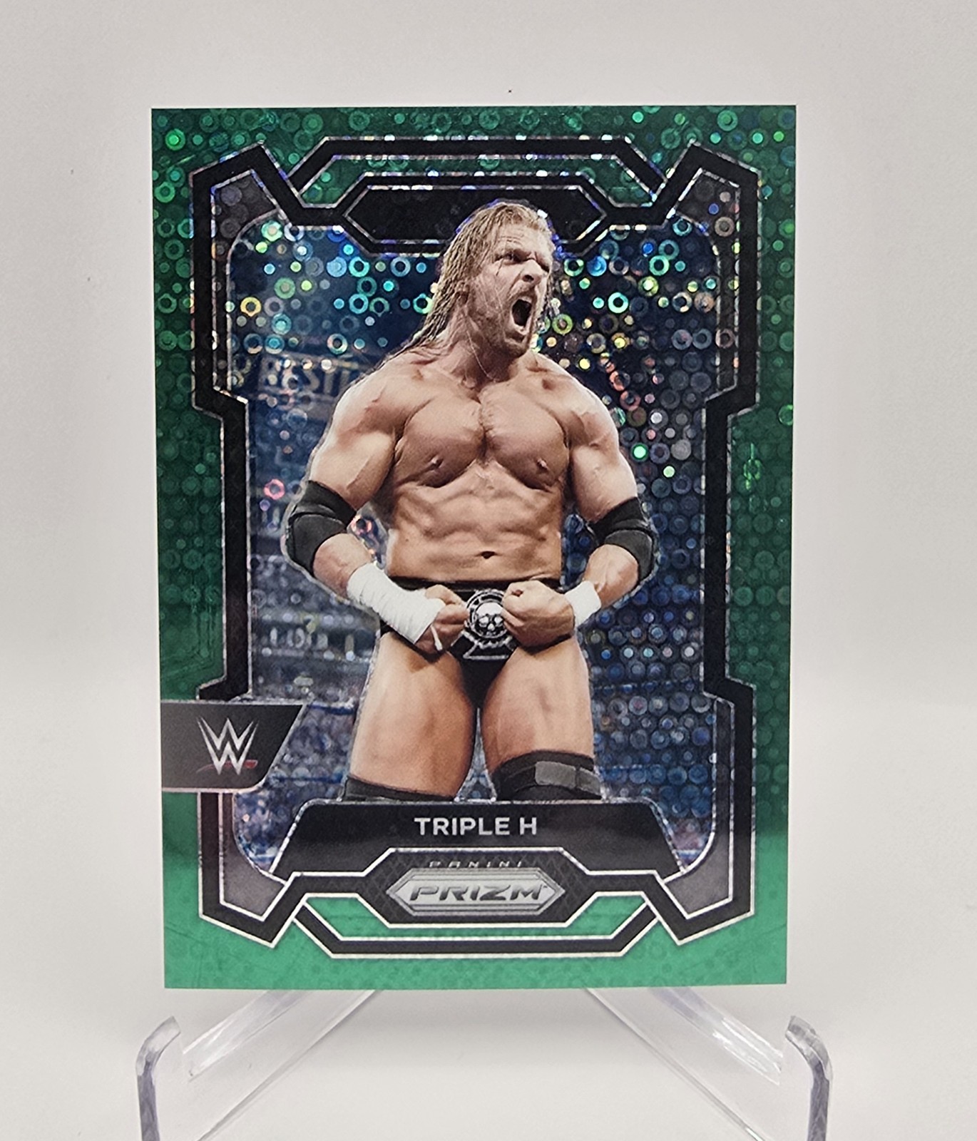 2024 Panini Prizm WWE Triple H /49 Under Card Green Prizm #135