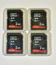 Lot of 4 SanDisk Ultra II 2GB 15MB/s SD Genuine