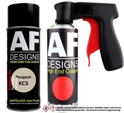 Spraydosen Griff Set für Peugeot KCS Beige Solstice Metallic Basislack Klarlack 