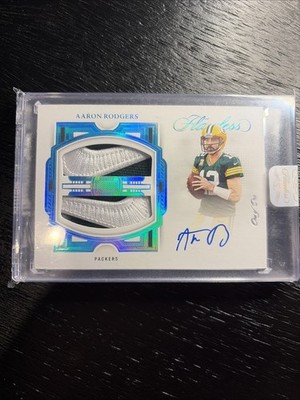 2022 Flawless Aaron Rodgers Nike Swoosh Patch Autograph 1/1 Player Worn/used