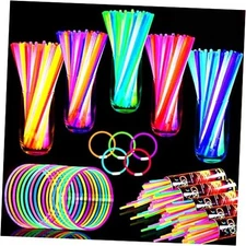 TURNMEON Pack Ultra Bright New Year Eve Party Supplies Glow Sticks Bulk 500