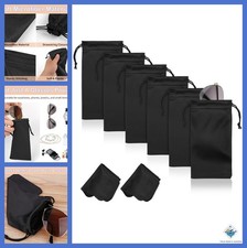 Microfiber Sunglasses Pouch Case Set 6 Pcs Lightweight Portable Drawstring