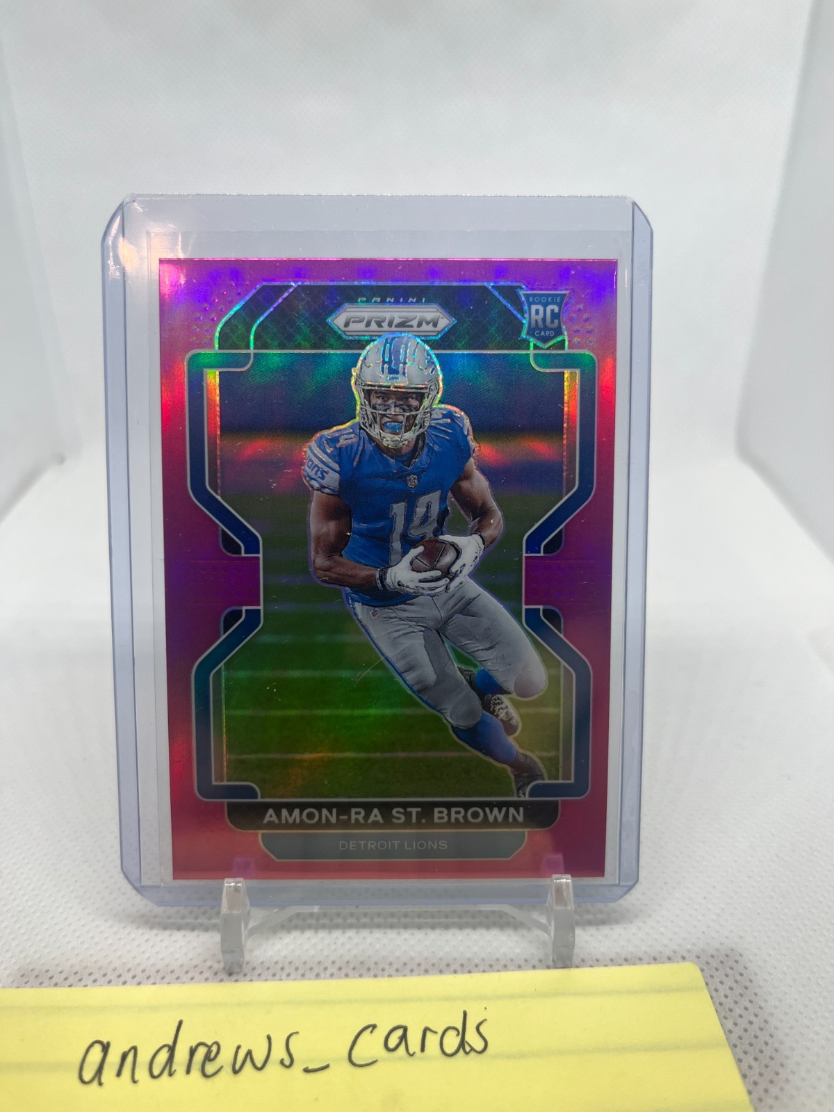 Amon-Ra St. Brown - 2021 Panini Prizm #358 RC  Pink Prizm Detroit Lions Rookie