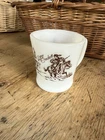 Davy Crockett Vintage Fire King Oven Ware Milk Glass Cup Mug White Brown