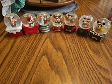 Lot of 7 Mickey Mouse JCPenney Christmas Mini Snow Globes 2002-2004 2009 2012-14