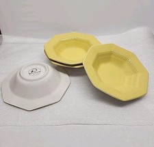 4 Nikko Classic Collection Yellow Octagonal Shape Cereal Bowls Japan