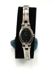 Seiko Watch Women Vintage Silver Stainless Steel Stones WR Black Battery Quartz