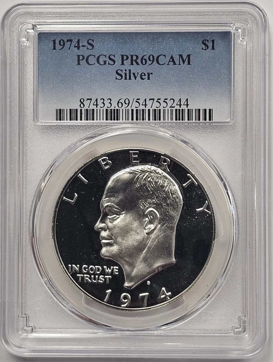 【博物館級】PCGS PR69DCAM 1974-F 独50Pf POP1 PCGS Certified PR 69 Graded 1974 Eisenhower Dollars (1971-1978