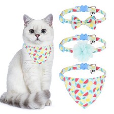VKPETFR Breakaway Cat Collars with Bell  Cute Pendants Style C - Watermelon