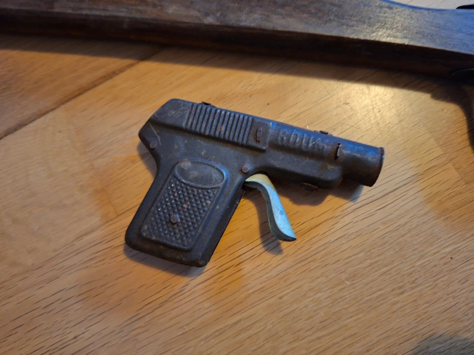 Jouet ancien pistolet à bouchons + carabine à fléchettes - vintage années 50 /60 - Photo 3/4