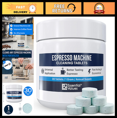 #ad Universal Espresso Machine Cleaning Tablets 30 Count Descaler for Breville G $24.99