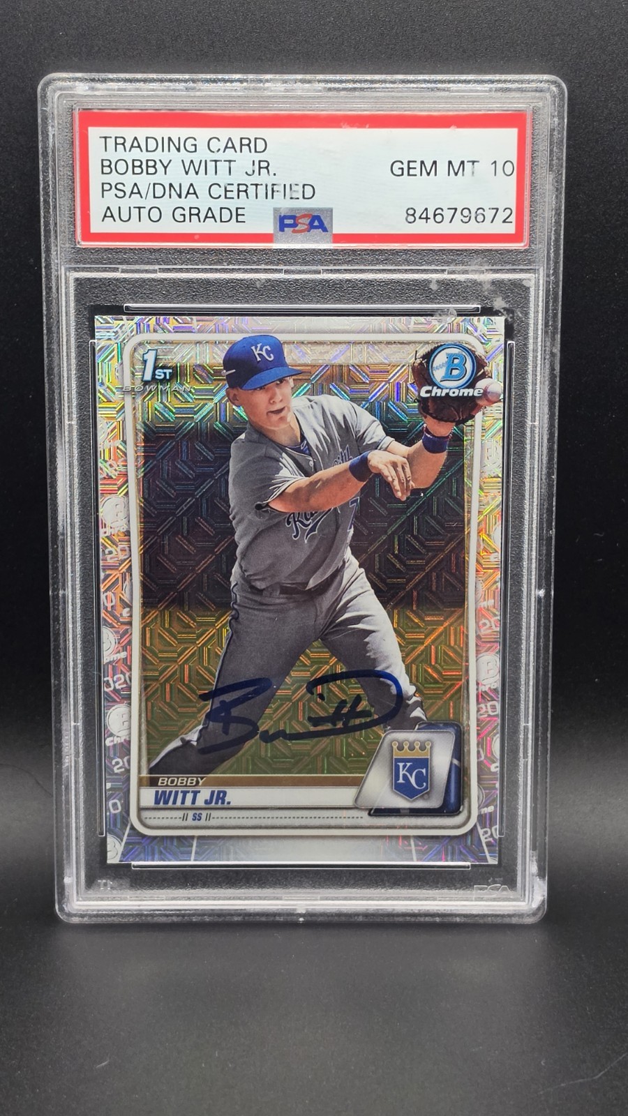 BOBBY WITT JR. Signed Auto Autographed 2020 Bowman Chrome Mega Mojo PSA AUTO 10