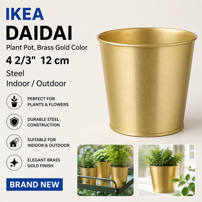 IKEA DAIDAI Pflanzkübel, Messing goldfarben, 4 2/3'' 12 cm Stahl Indoor / Outdoor