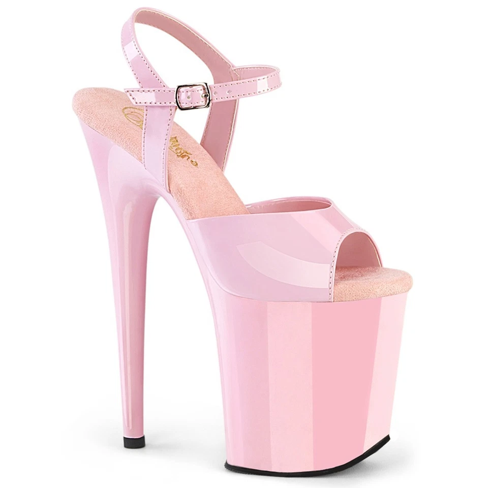 Pleaser Talon Haut Aiguille Plateforme 20.3cm Rose Bébé Shoes Flamingo 809 UK 8 - Photo 1/1