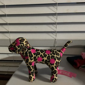 Victoria Secret Pink Plush Dogs, Spotted Leopard With Pink Dots 6&rdquo;