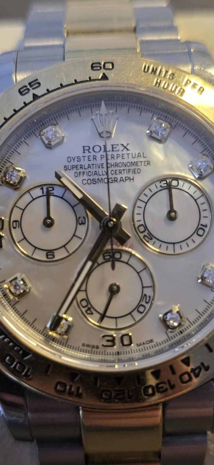 Rolex Daytona 116503 Steel & Gold Rare Mother of Pearl Diamond Dial Box & Tag UK image 2