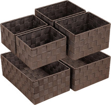 6 Pack Woven Storage Baskets   Large  Small Organizer Bins for Home