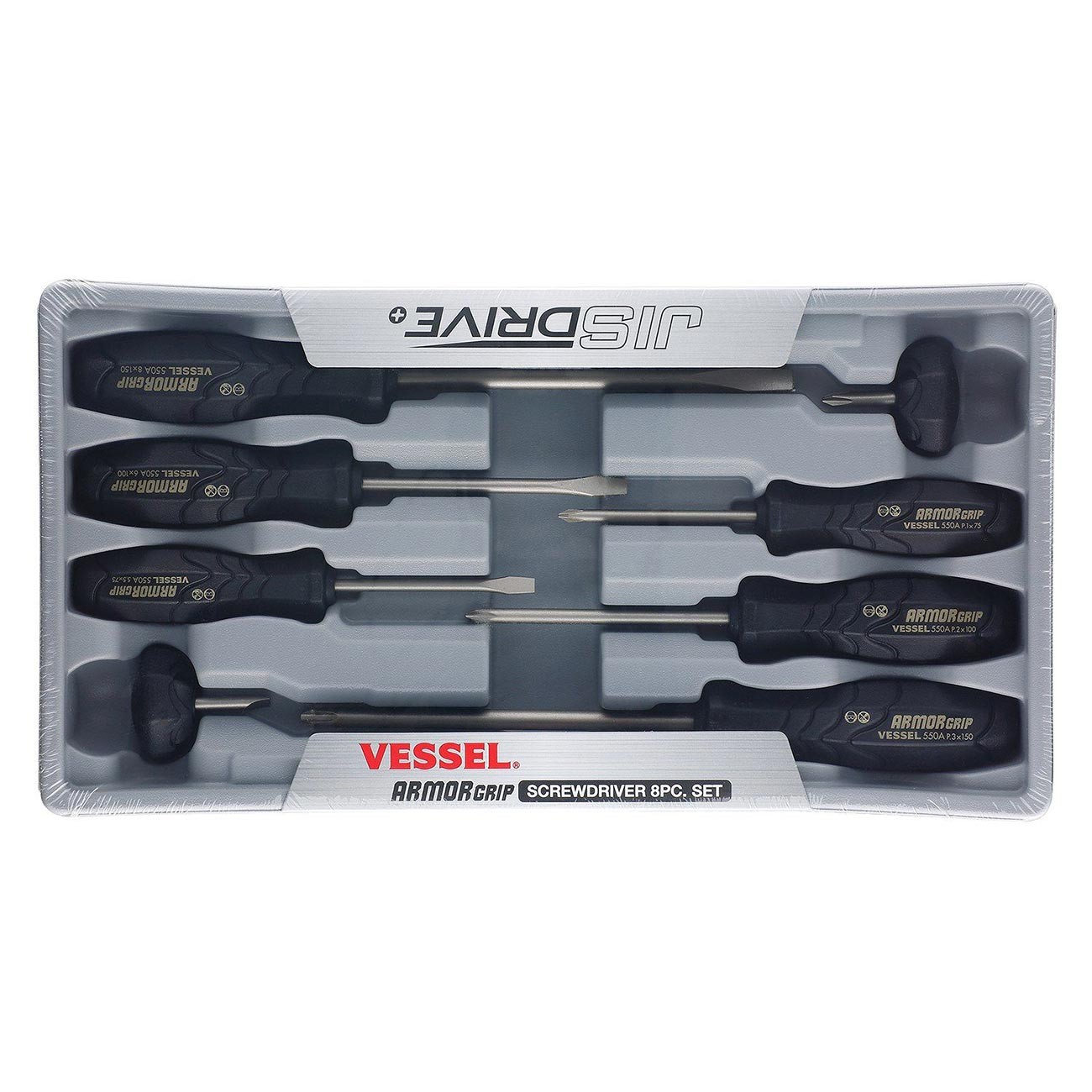 Отвертка Vessel Tools 550A8PTU Vessel Armor Grip 8шт. Набор №550a8ptu
