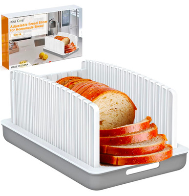 Adjustable Bread Slicer With Crumb Tray