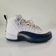 Jordan 12 Retro French Blue 2016 Kids Sneakers 153265-114 White Blue Size 4Y