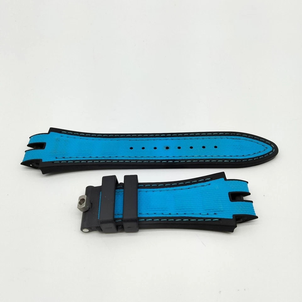 Correa de reloj de goma ROGER DUBUIS azul x negro envío directo de Japón Foto 4 de 4