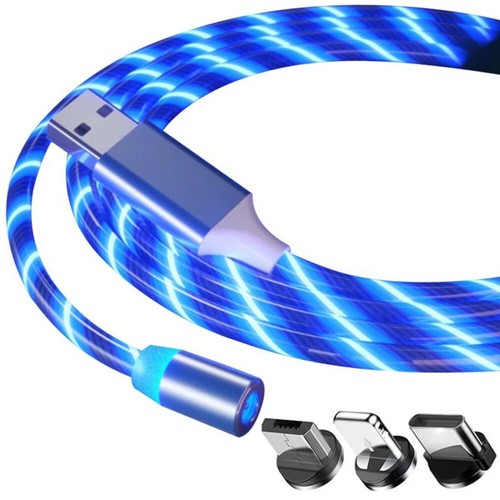 Cavo di ricarica luminoso LED da 1 metro 3in1 USB Tipo-C Micro-USB Retoo - Foto 16 di 16