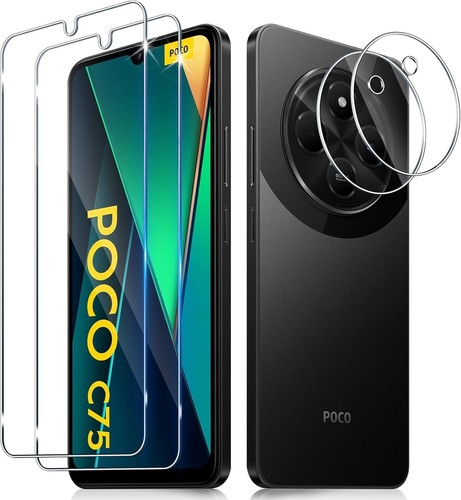2x Schutzglas + 2x Kameraschutz für Xiaomi Poco C75 5G / Xiaomi Redmi 14C 9H HD - Bild 1 von 7