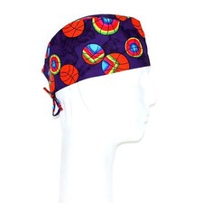 Basketball Theme on Black Scrub Hat