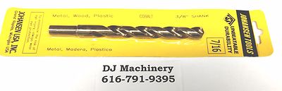 7/16 Jobbers Length Drill bit COBALT HSCO Split Point Tip 3/8 reduced shank size