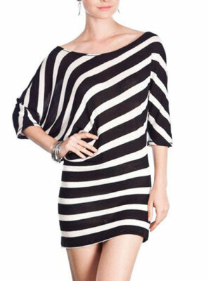 striped off the shoulder sweater dress Loft Stripe Ribbed Off The Shoulder Mini Sweater Dress Size XS Beige Glow Women's