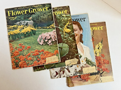 FLOWER GROWER Magazine LOT of 4 May 1948 Jan/Aug/Oct 1949