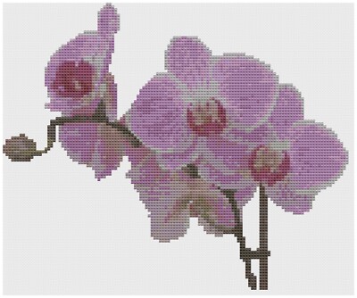 Kreuzstichmuster Von Florashell - Rosa Orchideenblütenspray