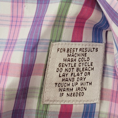 Peter Millar Shirt Mens Medium White Pink Purple Plaid Long Sleeve Button Up - Picture 7 of 10