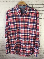 Saddlebred Plaid Shirt Small Men's Pink Blue Button Up Vintage Oxford C03 