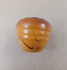 Vintage Photo Picture Gear Shifter Knob Orange Yellow Black Swirl Threaded