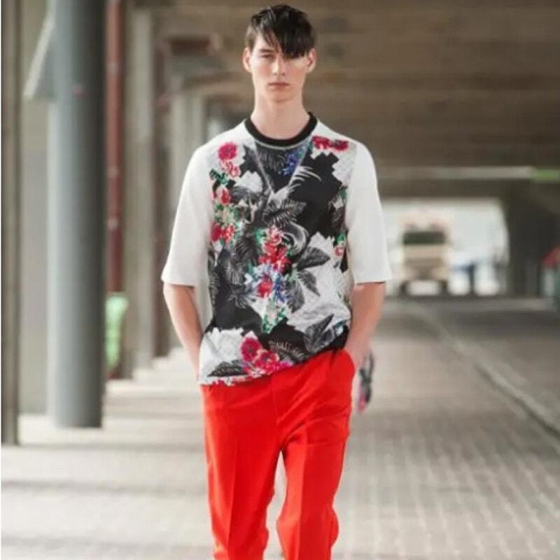 3.1 Phillip Lim Runway SP14 Floral Stretch Zippered Geometric Tee