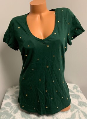 Victoria's Secret Basic T-shirt Foil Gold Stars
